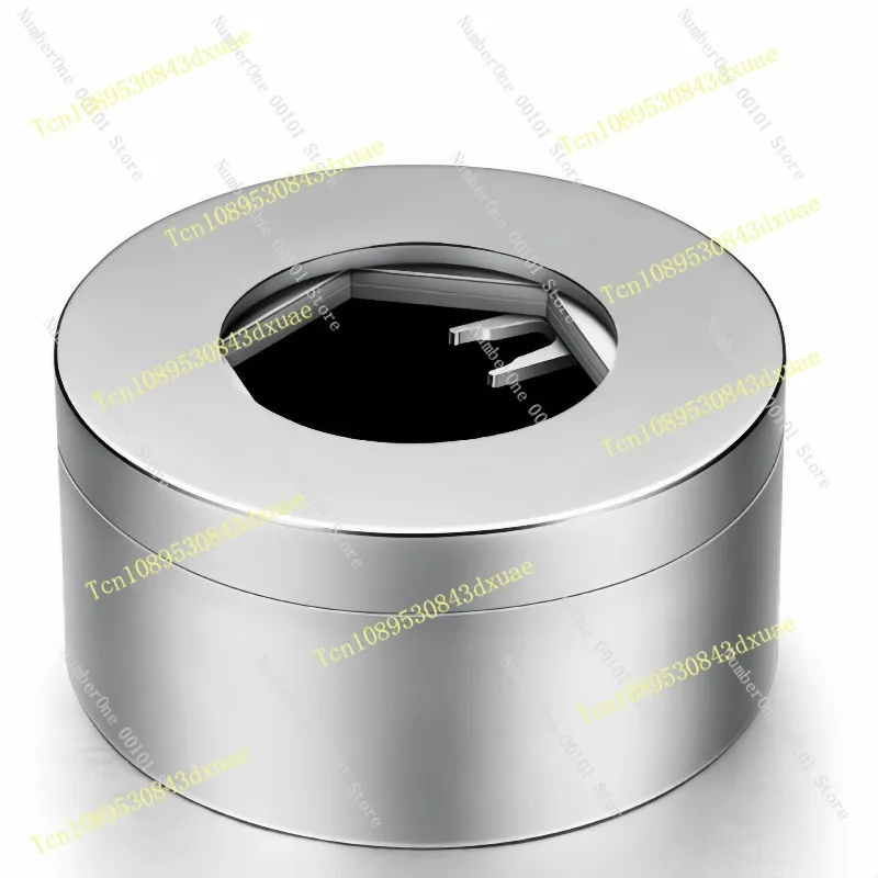 Original silver large stainless steel high-end personality trend ashtray closed with lid anti-fly ash men's gift