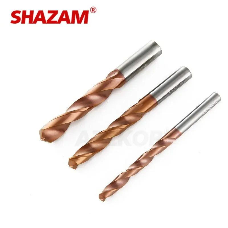 Hartmetall legierung 3d Bohrer Wolfram stahl super hart rostfrei Dreh bohrer gerader Griff massives Intervall Bronze für CNC-Metall 150mm