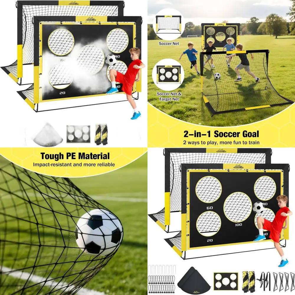 

Portable Large Soccer Goal Net with Target Panel for Outdoor Training and Kids' Practice