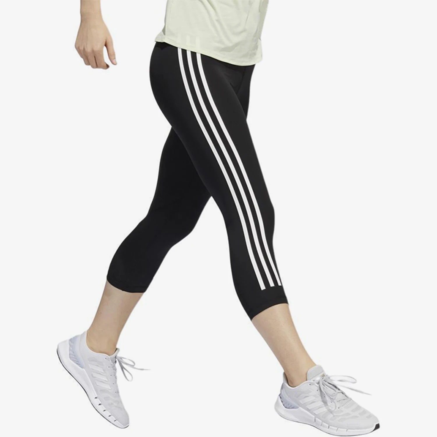 Adidas genuine 2025 women's high waist sports training slim fit seven quarter pants H64229