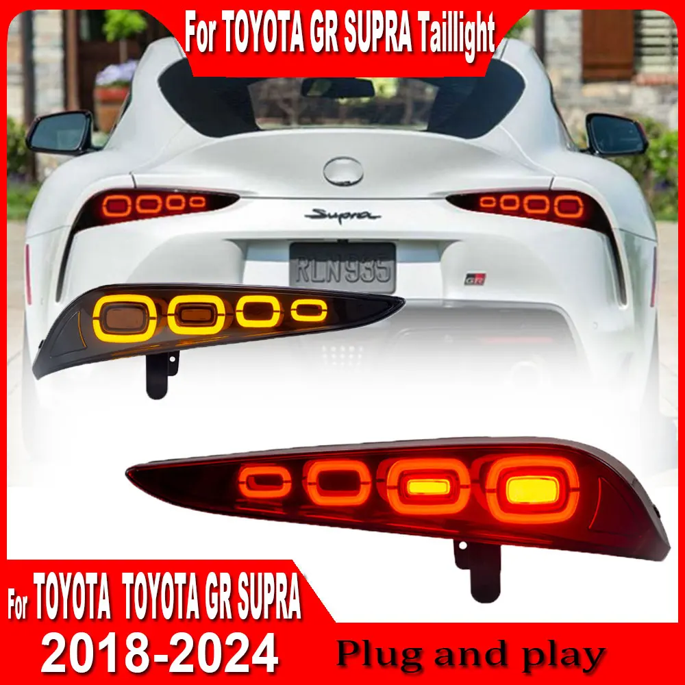 2pc Car Lights For Toyota Supra A91 GR 2018-2024 Tail lights LED DRL Projector Lens Dynamic turn signal Rear Lamp Accessories