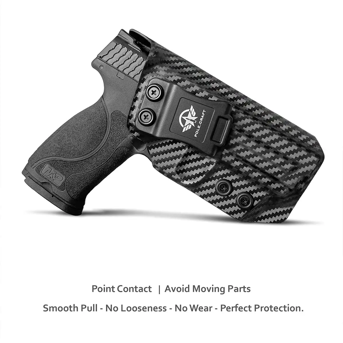 POLE.CRAFT M & P 2.0 fondina IWB Kydex fondina Fit:M & P 9mm M2.0 4 "/4.25" pistola con pollice di sicurezza all'interno della cintura nascosta