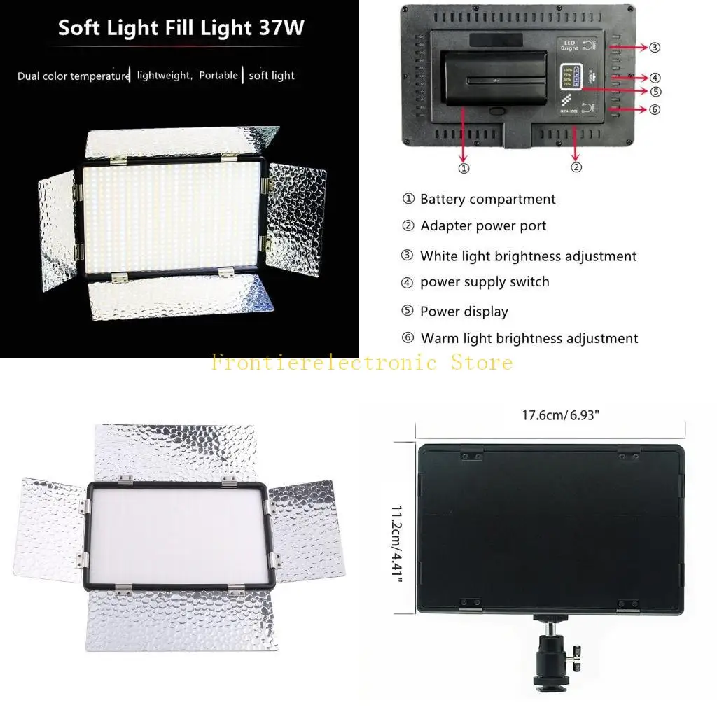 G8DB Portable LED Video Soft Light Panel Camera Video Lighting RGB Video Light 37W