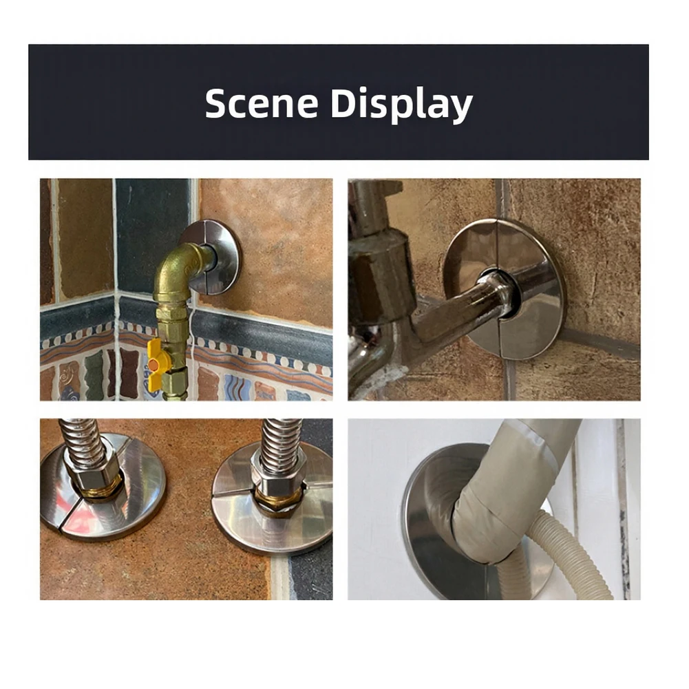 Stainless Steel Pipe Wall Cover Decorative Escutcheon Plate For Bathroom Shower Faucet Water Gas Pipe Hole Concealer 61-125mm