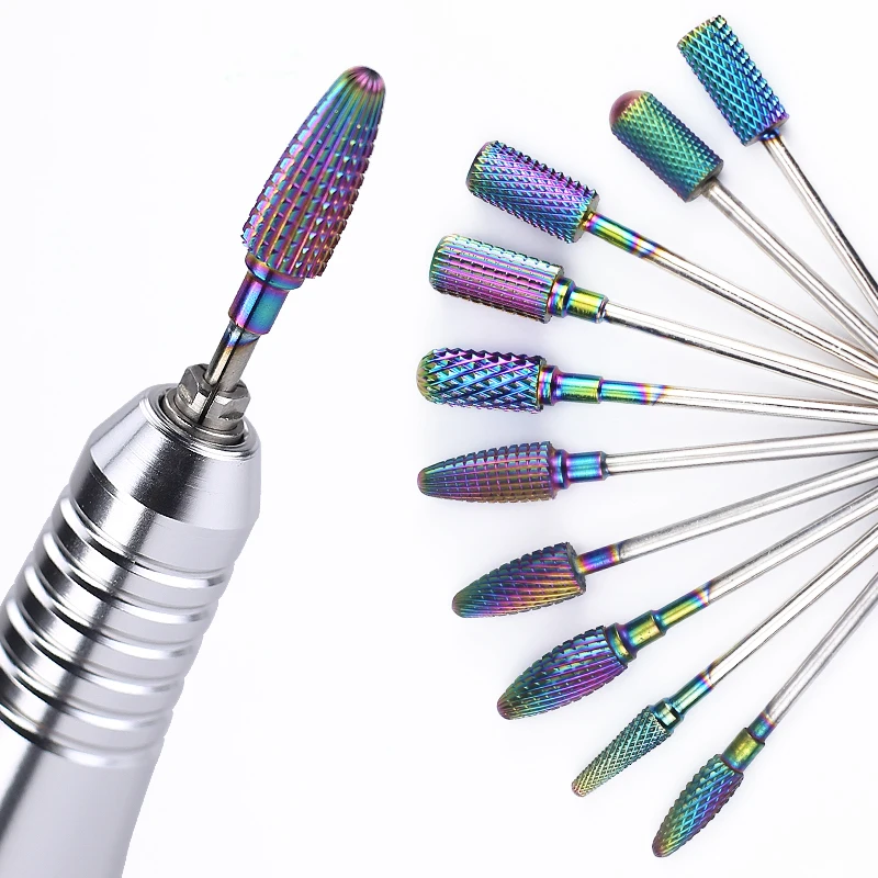 NAILCO frees voor manicure regenboogkleur wolfraamstaal manicure machine voor nagelboren gereedschap nagelaccessoires