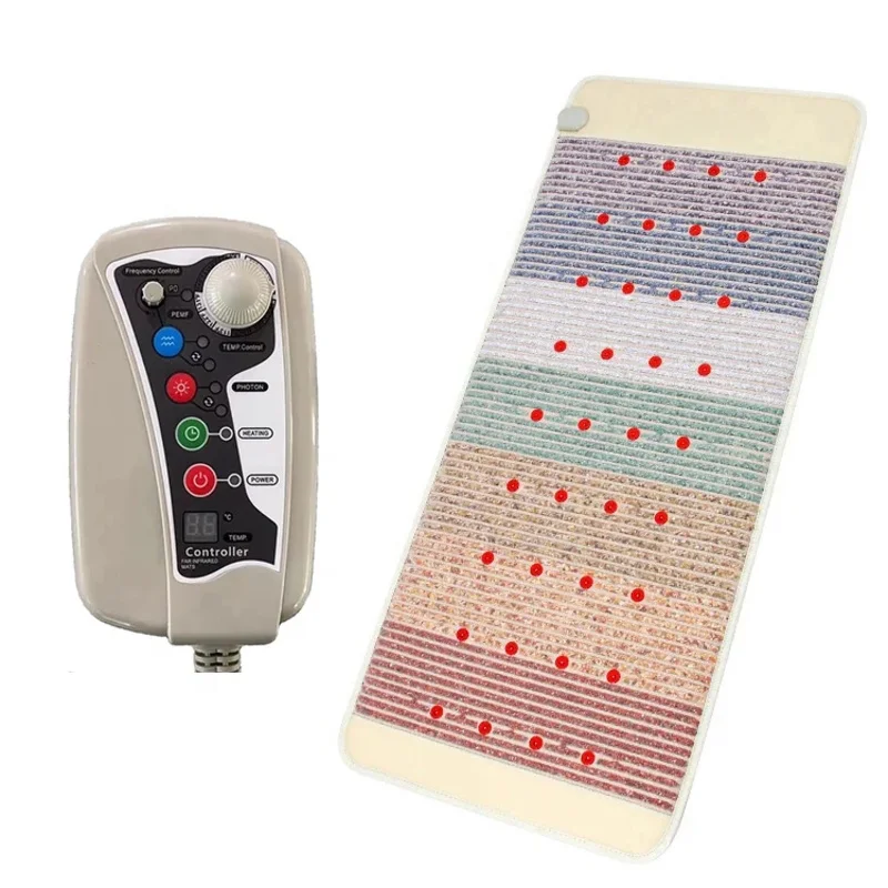 1-30Hz Far Infrared Therapy Heated Mat PEMF Photon Bian- Heating Mattress Amethyst Seven-Color Stone Pad