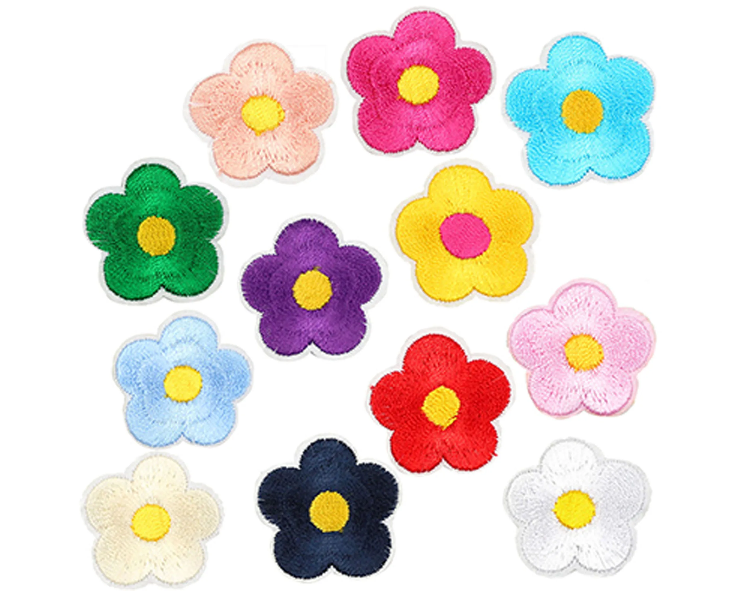 12Colors Small Flower Patch 25/200PCS Iron / Sew On 3cm Applique For DIY Crafts Bag Cap Scrapbook Decor Badge Repair