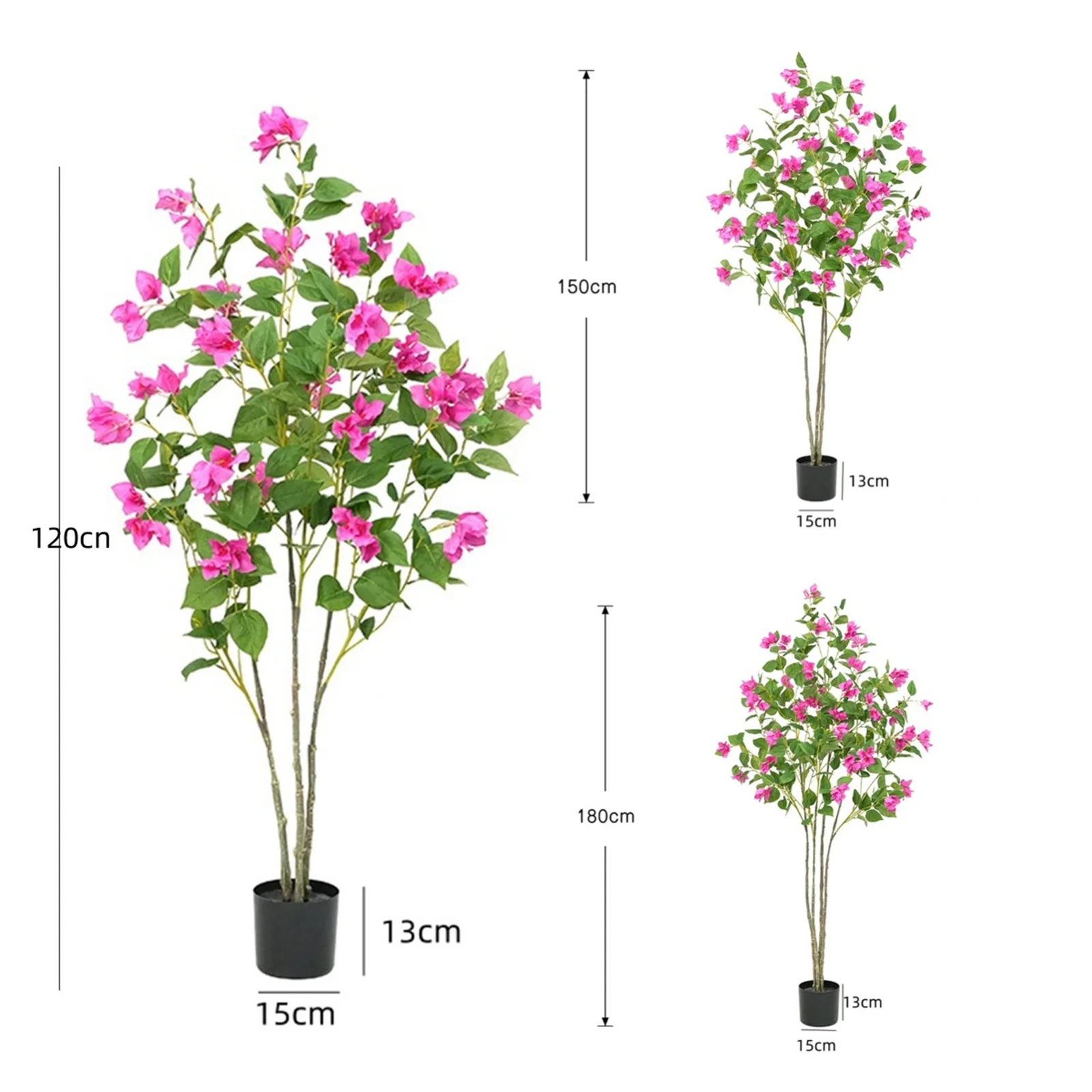 4FT Artificial Tree With Real Touch Leaves, Nearly Natural Green Plant Bougainvillea Tree For Photography Studio Atmosphere Deco