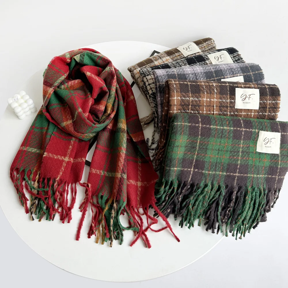 تقليد أوشحة كشميرية الرجال النساء الشتاء الملونة متقلب الأوشحة السميكة الدافئة تنوعا الأوشحة شال ملابس خارجية 4w936 #4