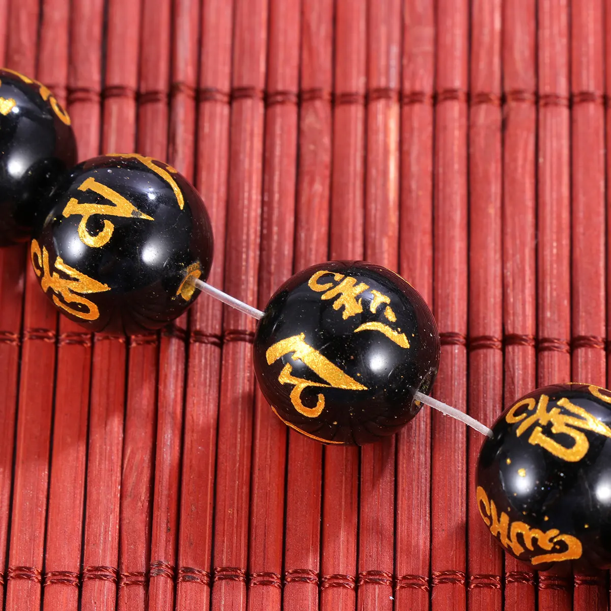 16Mm Black Obsidian Beads Wrist Chain Unisex Fashion Bracelet Six Beads Premium Material Gift Jewelry DIY Rosary