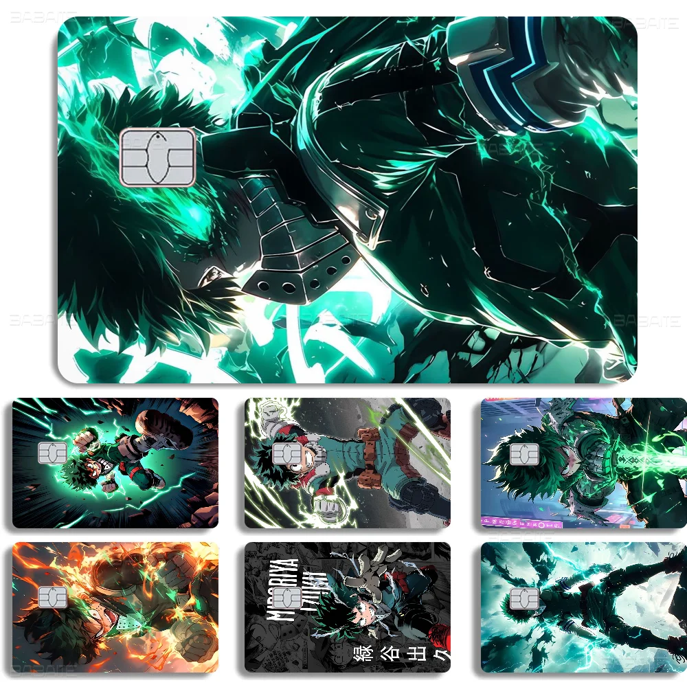 Anime I-Izuku M-Midoriya Anmie Sticker Film Skin Cover For Credit Card Debit Bank Card Front