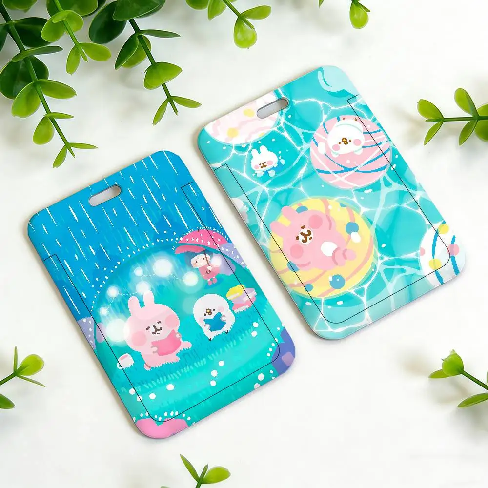 Kawaii cute pink K-KanaheiES ID Card Holder Neck Strap Pendant Door Holder Lanyards Keychain Work Credential Case Gift