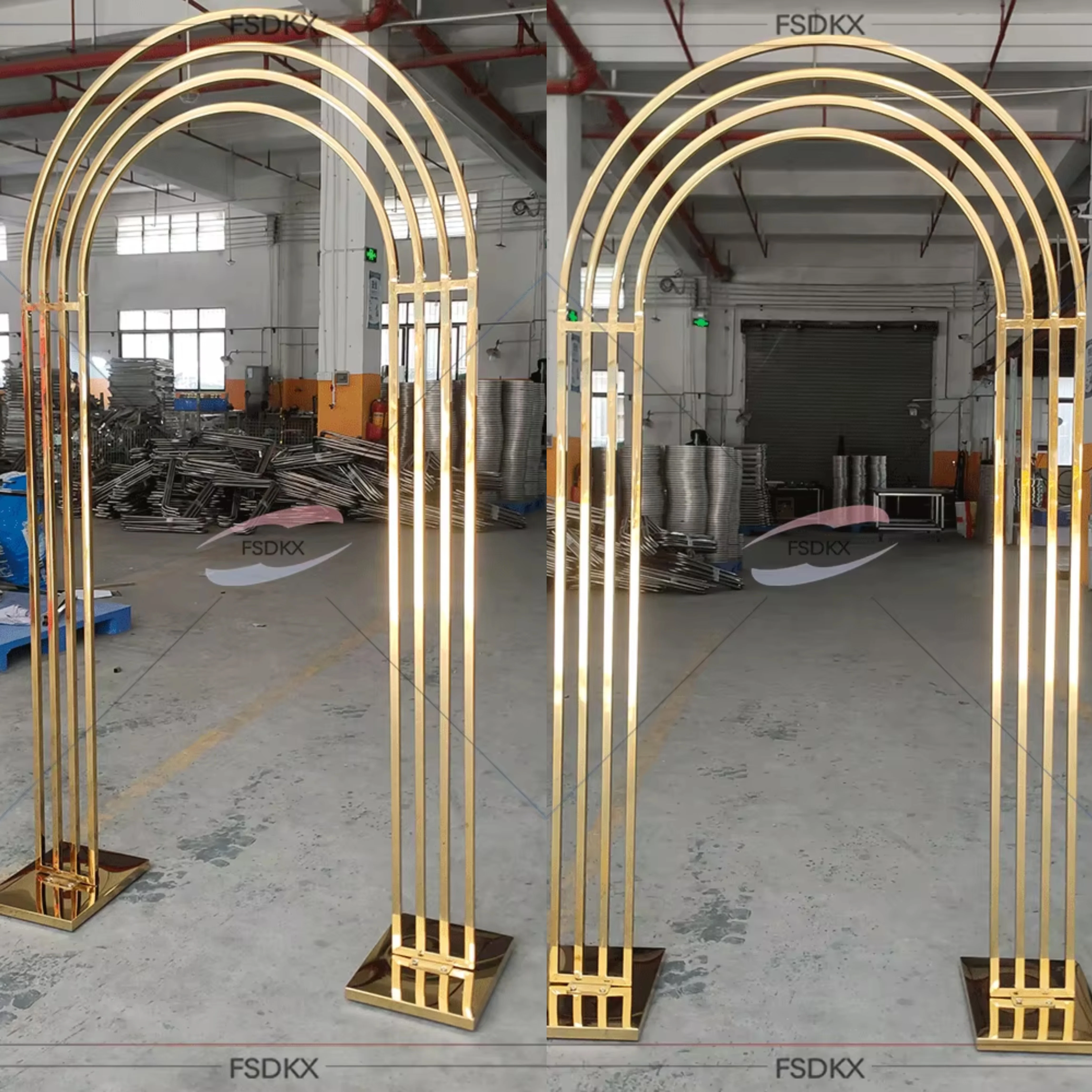 

Hot Design Stainless steel Golden Metal Frame Arch Backdrop For Party Wedding Banquet Reception