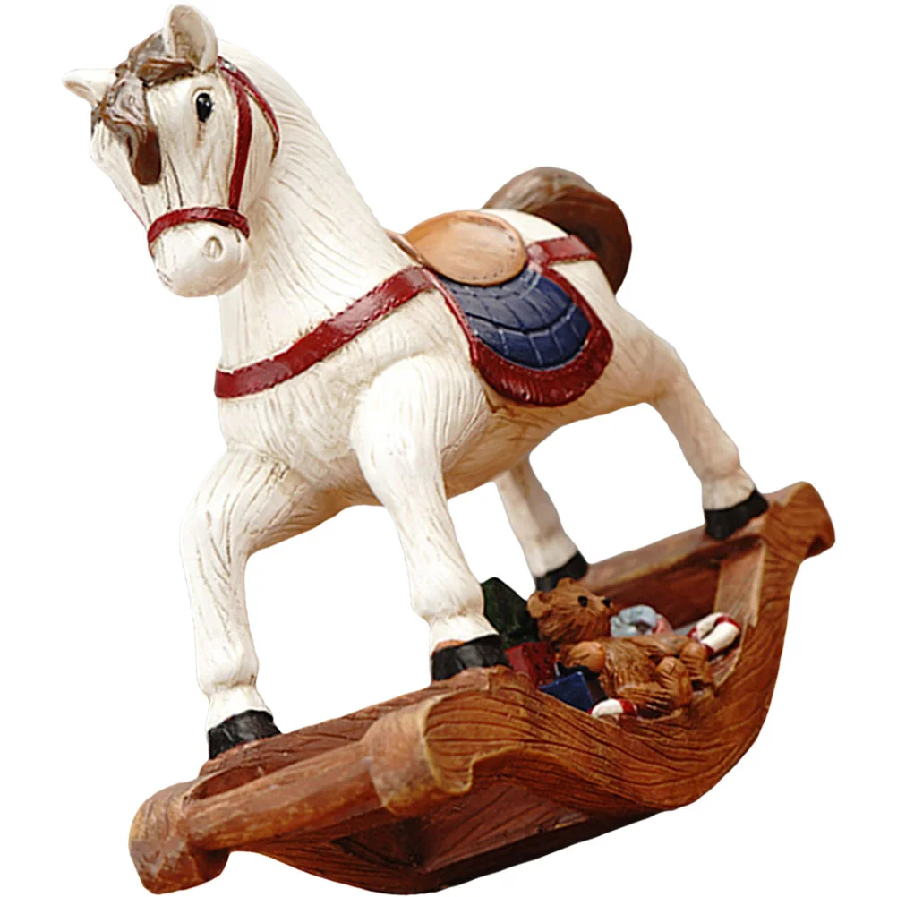 

Decorations Christmas Horse Ornament Retro Vintage Tabletop Home Resin Desktop Toys