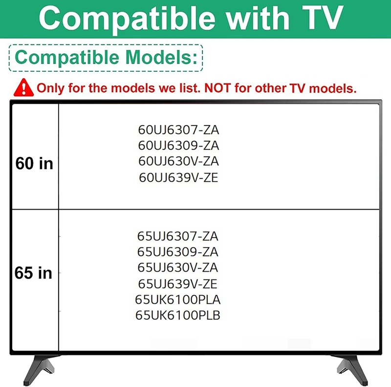 TV Stand For LG TV Replacement Stand For 60 65 Inch LG TV 60UJ6307 60UJ6309 65UJ6307 65UJ6309 TV Stand Base With Screws