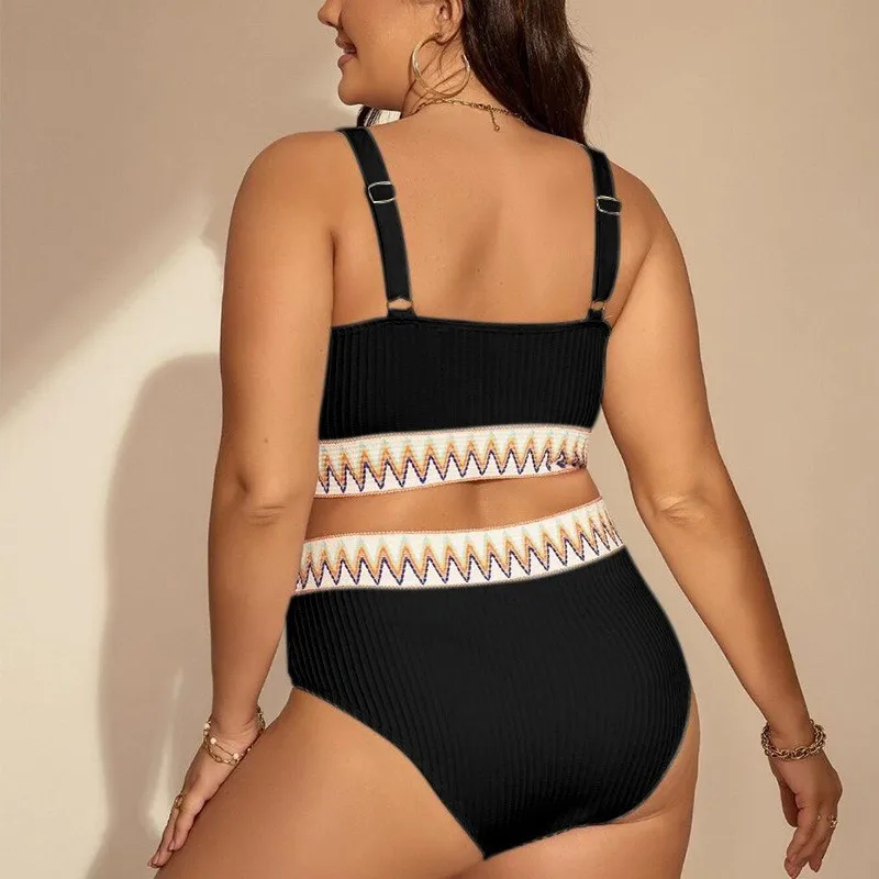 Plus Size zestaw Bikini seksowne stroje kąpielowe kobiet 2024 wysoki stan dwuczęściowy strój kąpielowy kobiety kostium kąpielowy Biquini Monokini