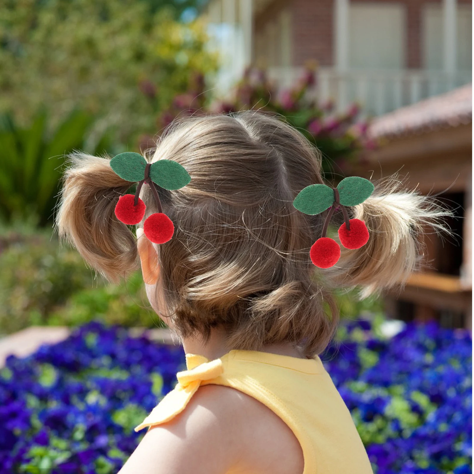 

10 Pcs Cherry Hair Clips Bow Pom s Shape Cute naments Pins Child Red Pink H crafted Durable Everyday Special Occasions
