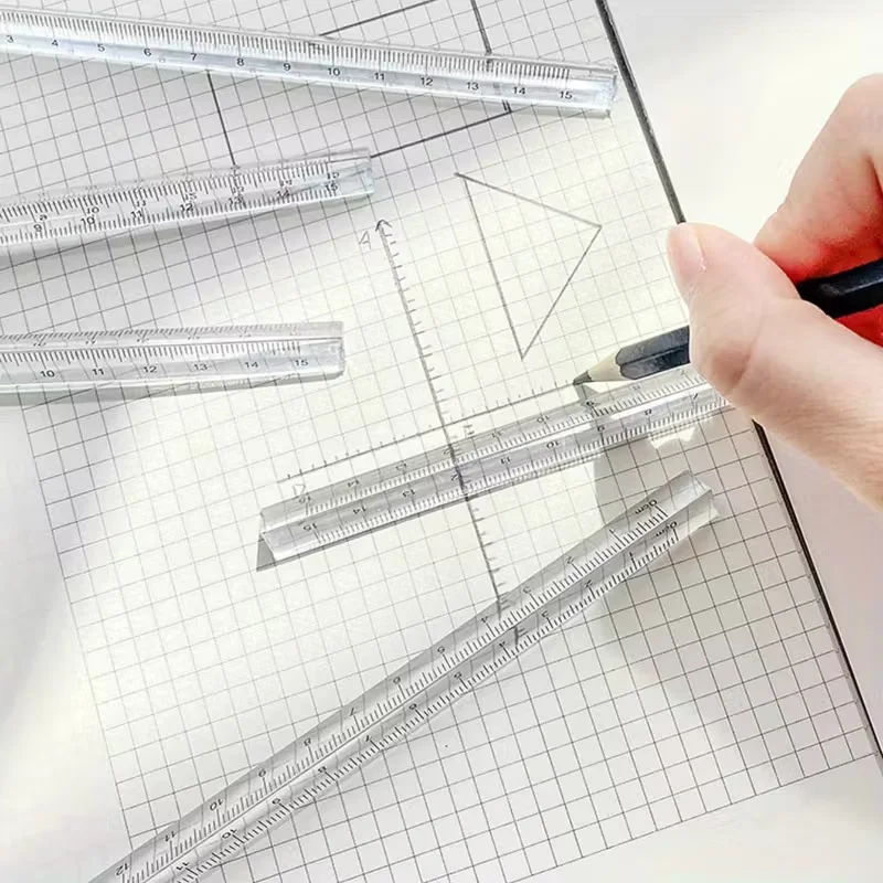 1 قطعة حاكم مثلث شفاف اللوازم المدرسية والمكتبية القرطاسية
