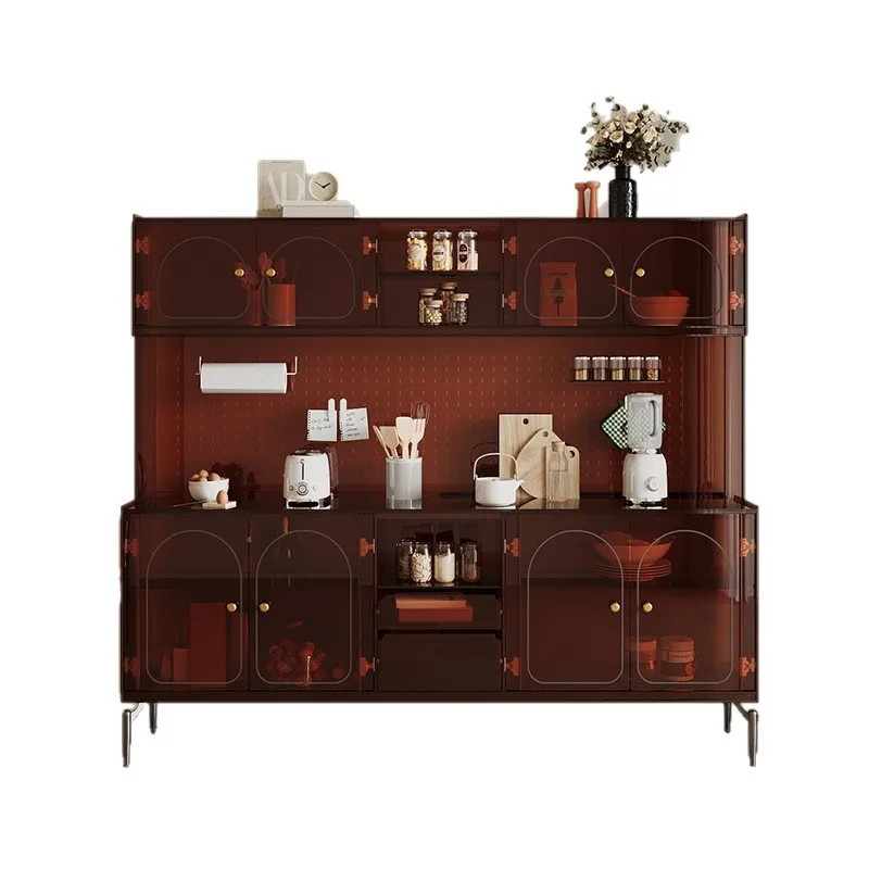 

Light luxury dining side cabinet integrated against the wall Modern simple high cabinet Kitchen storage locker Acrylic