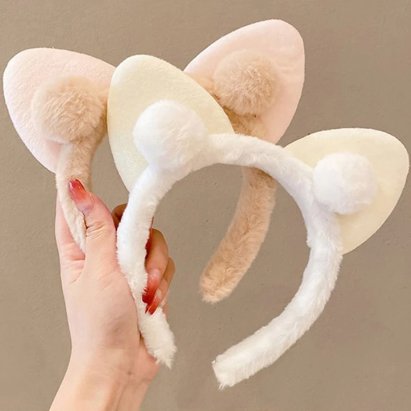 Corea Simple Hairbands Soft Cute Cat Ears Face Wash maschera per il trucco fascia per capelli per il viso per le donne accessori per capelli moda