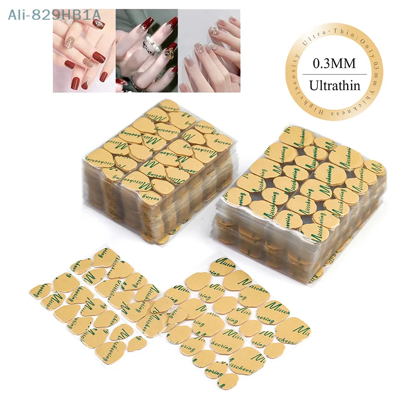 240 PCS Waterproof Double Sided False Nail Art Adhesive Tape Glue Sticker DIY Tips Fake Nail Acrylic Manicure Gel Makeup Tools