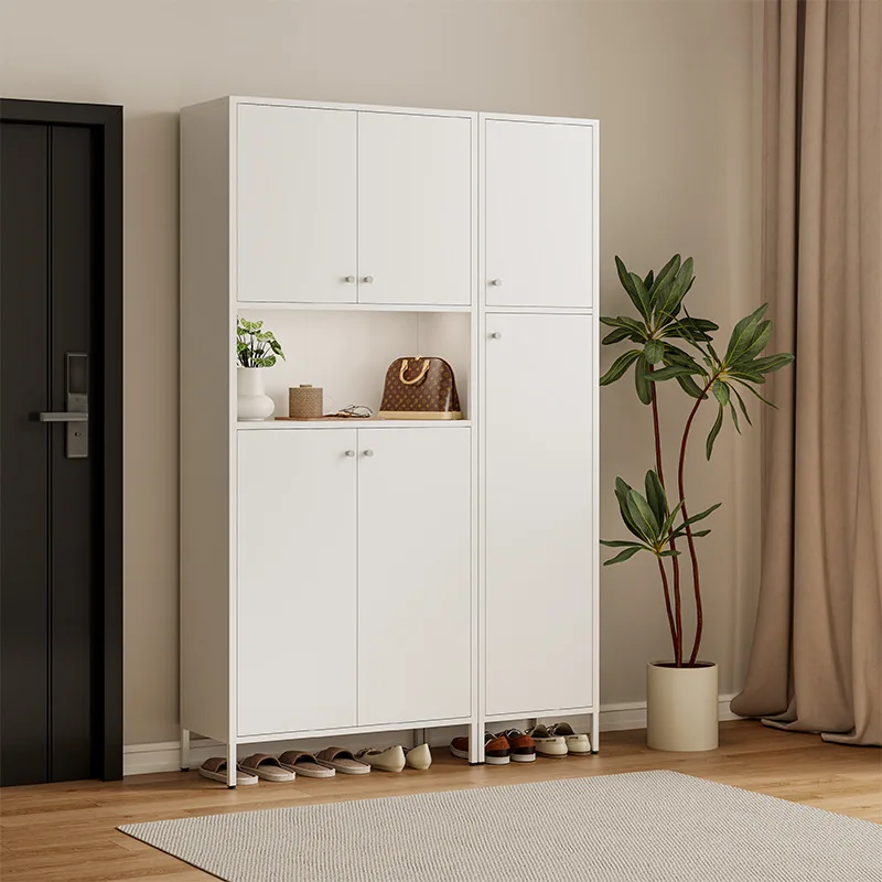 Steel storage cabinet, large capacity shoe cabinet, living room bookcase, balcony bookshelf, wall-to-wall integrated shelf, bedr