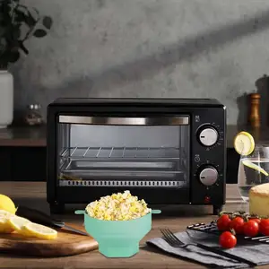 Tazón de palomitas de maíz de microondas de silicona tazón de palomitas de maíz plegable con tapa plegable herramientas de hornear de cocina de palomitas de maíz de gran capacidad 12 Best Microondave Bowl de ventas - №2