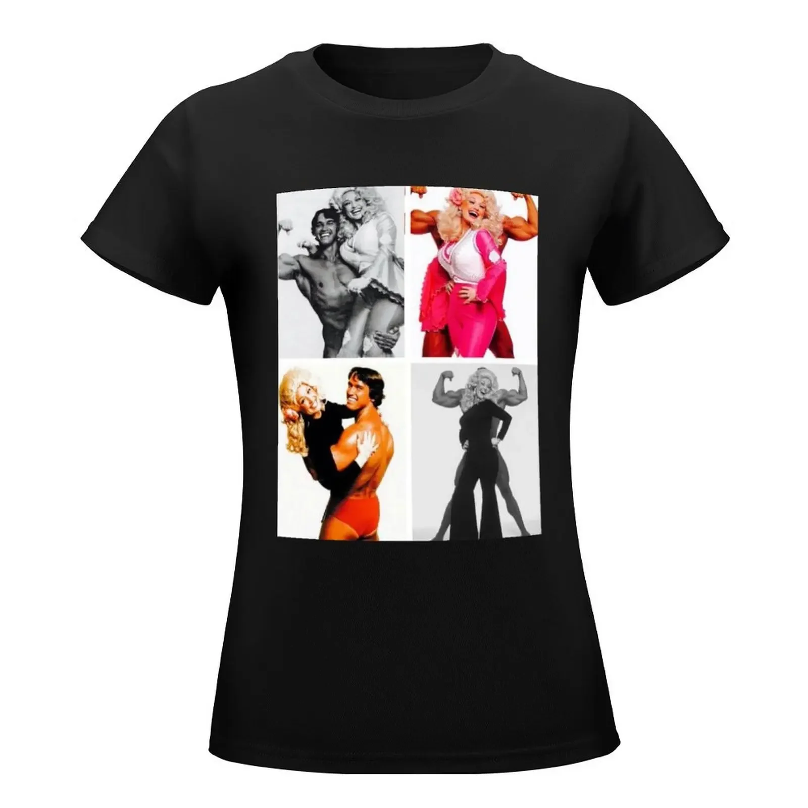 Dolly Parton and Arnie. Kitsch T-Shirt tops Blouse Female clothing Women clothing