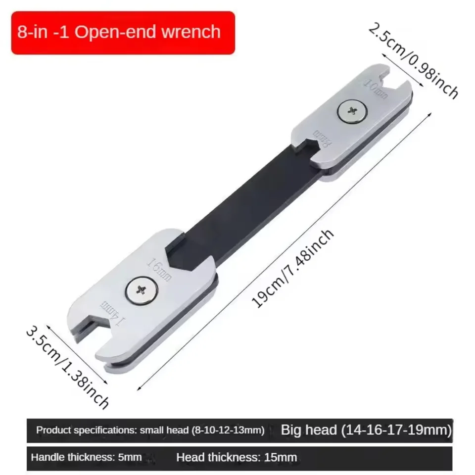 � 360 ° Drehbarer 8-in-1-verstellbarer Schraubenschlüssel mit zwei Sechskant-/offenen Enden – ergonomischer Griff für den professionellen Einsatz in Automobilen und Industrie ‌ – Detail 6