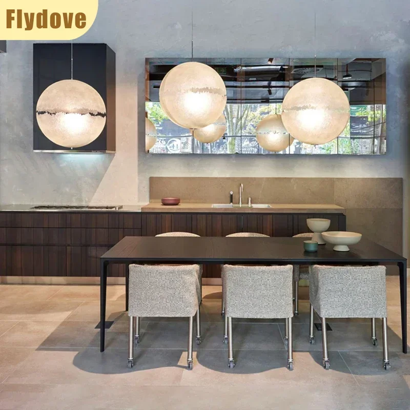 Italian Designer Moon LED Pendant Light Creative Living Room Bedroom Exhibition Hall Atmosphere Decoration Lighting Fixtures