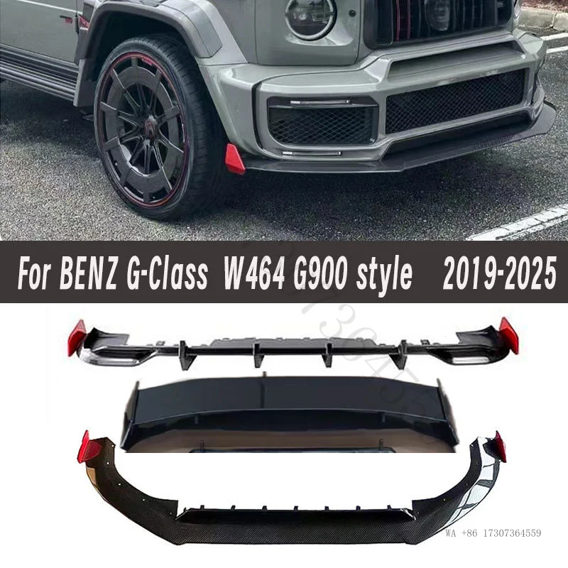 Suitable for Mercedes-Benz G-Class W464 G63, dry carbon fiber modified rocket-style Brabus G900 wide-body front , rear lip, a