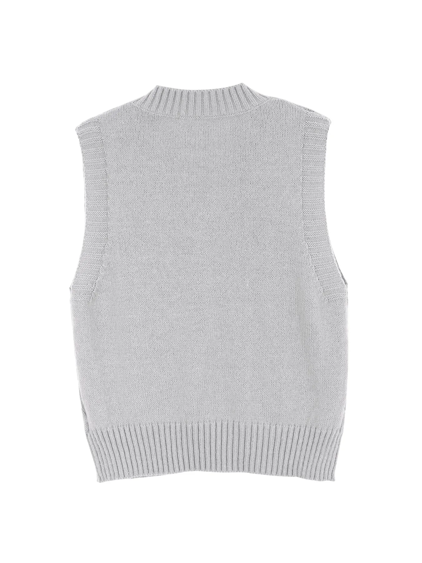 Women\'s Sleeveless Twisted Knitted Sweater for Spring, Autumn, and Winter