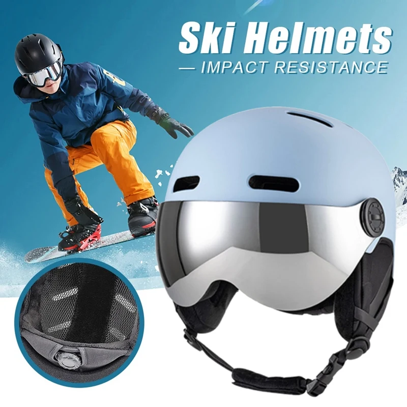 M[55-58CM]Ski Helmets Windproof Snow Sports Helmet With Ear Protection Protective Helmet Skateboard Snowboard Durable