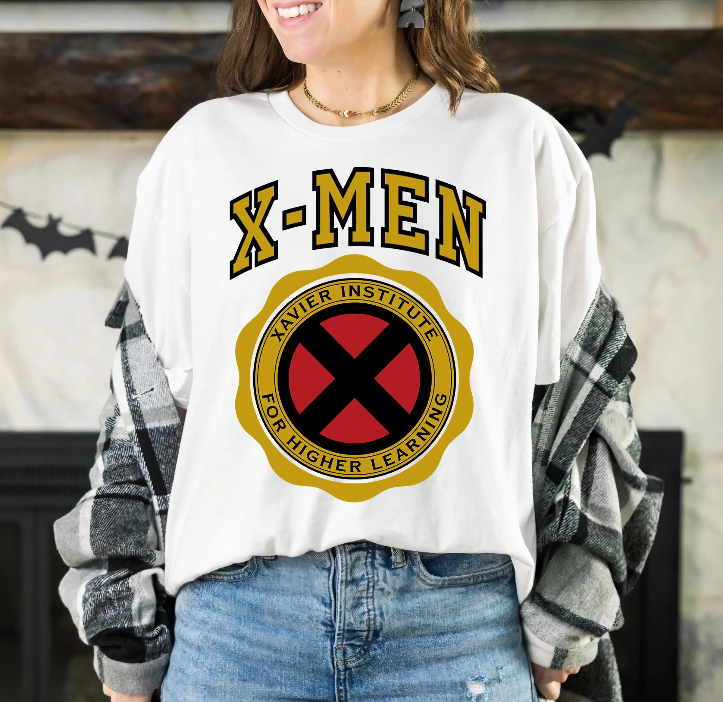 تي شيرت Marvel X-Men Xavier Institute للتعلم العالي بشعار تي شيرت Marvel Family هدية حفلة 2025 MCU Fan Tee