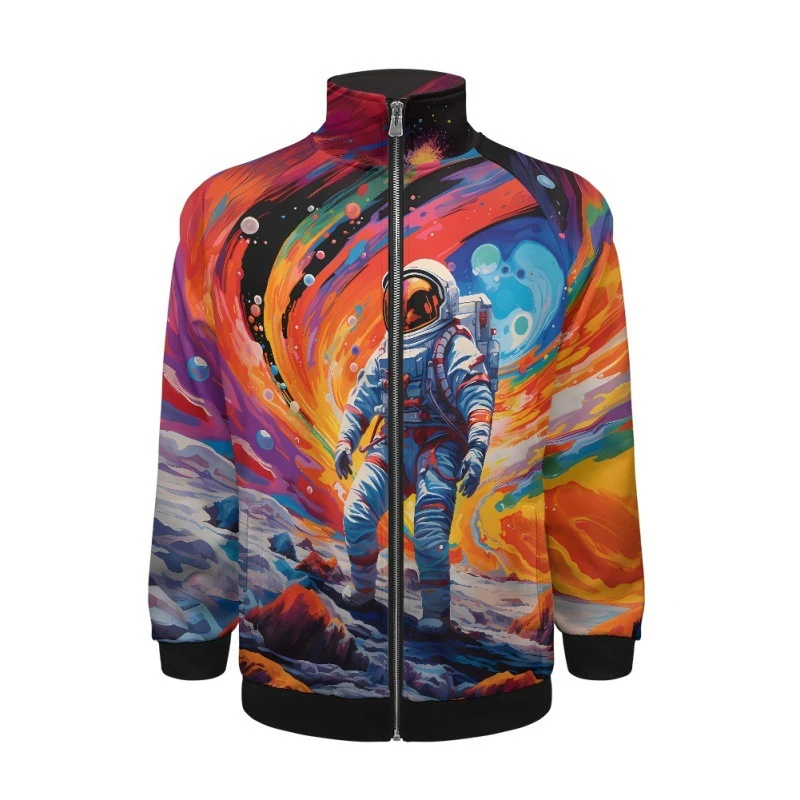 Newest Spaceman Pattern 3D Printed Jackets For Men Women Casual Long Sleeve Tops Graphic Coat Popular Cool Coat Kids Apparel