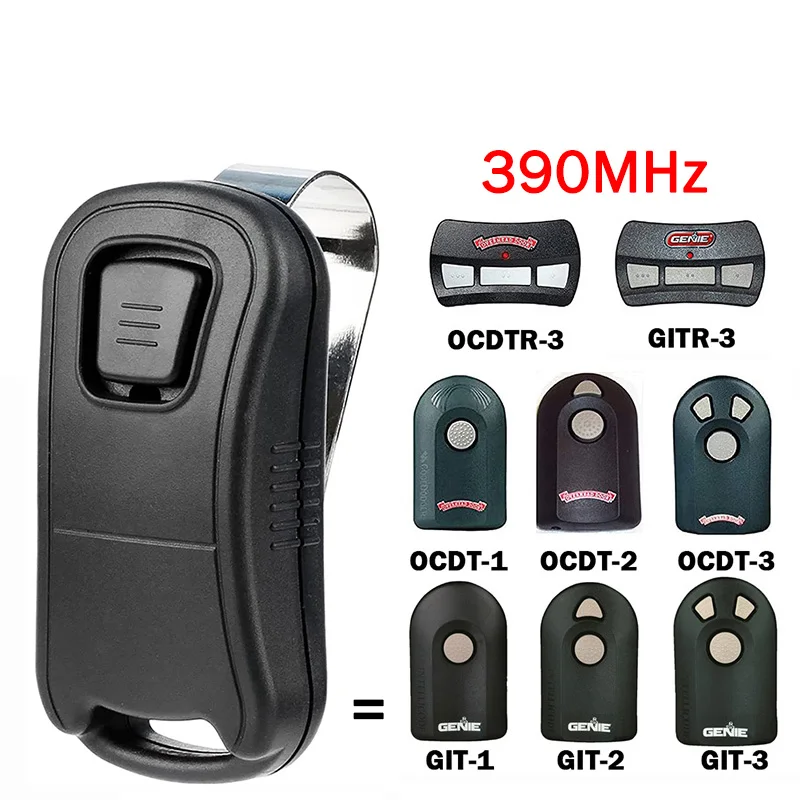 GENIE G1T-BX GIT-1 GIT-2 GIT-3 GITR-3 OCDT-1 OCDT-2 OCDT-3 OCDTR-3 Garage Door Opener Remote Control 390MHz Replacement 1-Button