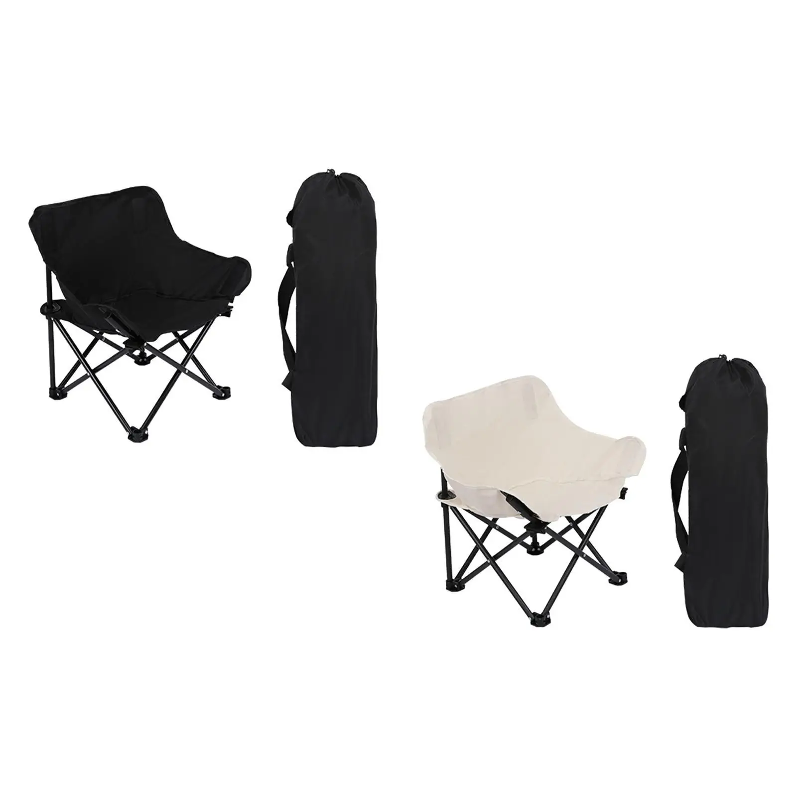 

Folding Camping Chair Beach Chair Heavy Duty with Pocket Outdoor Moon Chair Folded Chair for Yard Barbecue Hiking Garden