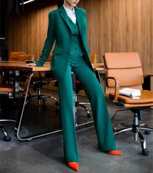 Conjunto de Traje Formal para Mujer, Chaqueta y Pantalones, Color Sólido Clásico, Traje Formal, Vestido de Novia, Primavera, Incluye 3 Piezas Personalizadas