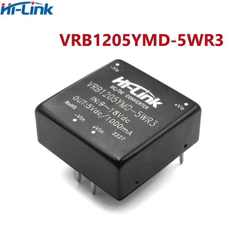 Hi-Link-VRB1205YMD-5WR3 de bajo consumo, 10 unidades/lote, DCDC, módulo de potencia aislado no regulado de 12V a 12V, 5W, SIP