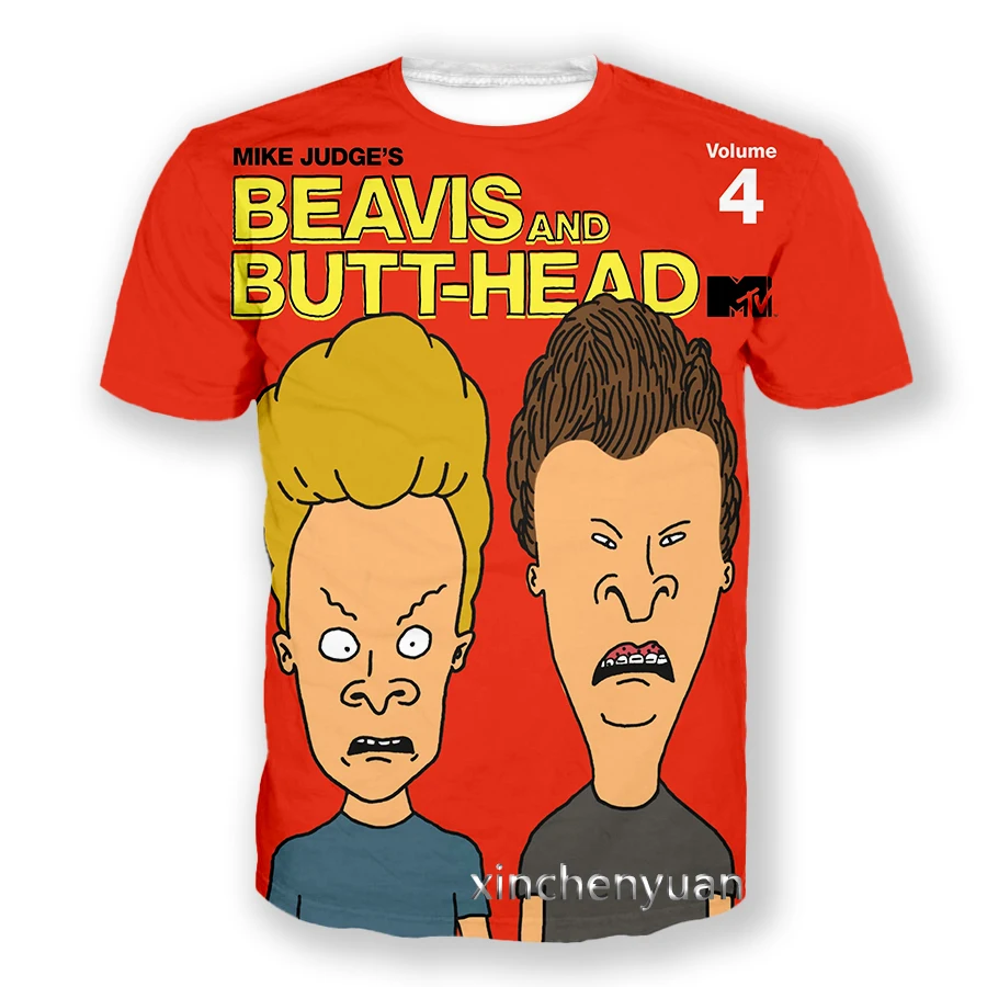 phechion New Fashion Men/Women Beavis and Butt-head 3D Print Short Sleeve T-Shirt Casual Hip Hop Summer T Shirt Tops S171