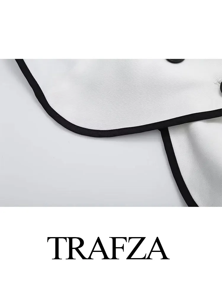 TRAFZA-Gilet court à double boutonnage pour femme, gilet pour femme sauvage, haut à la mode, gaine en fibre, été 2024