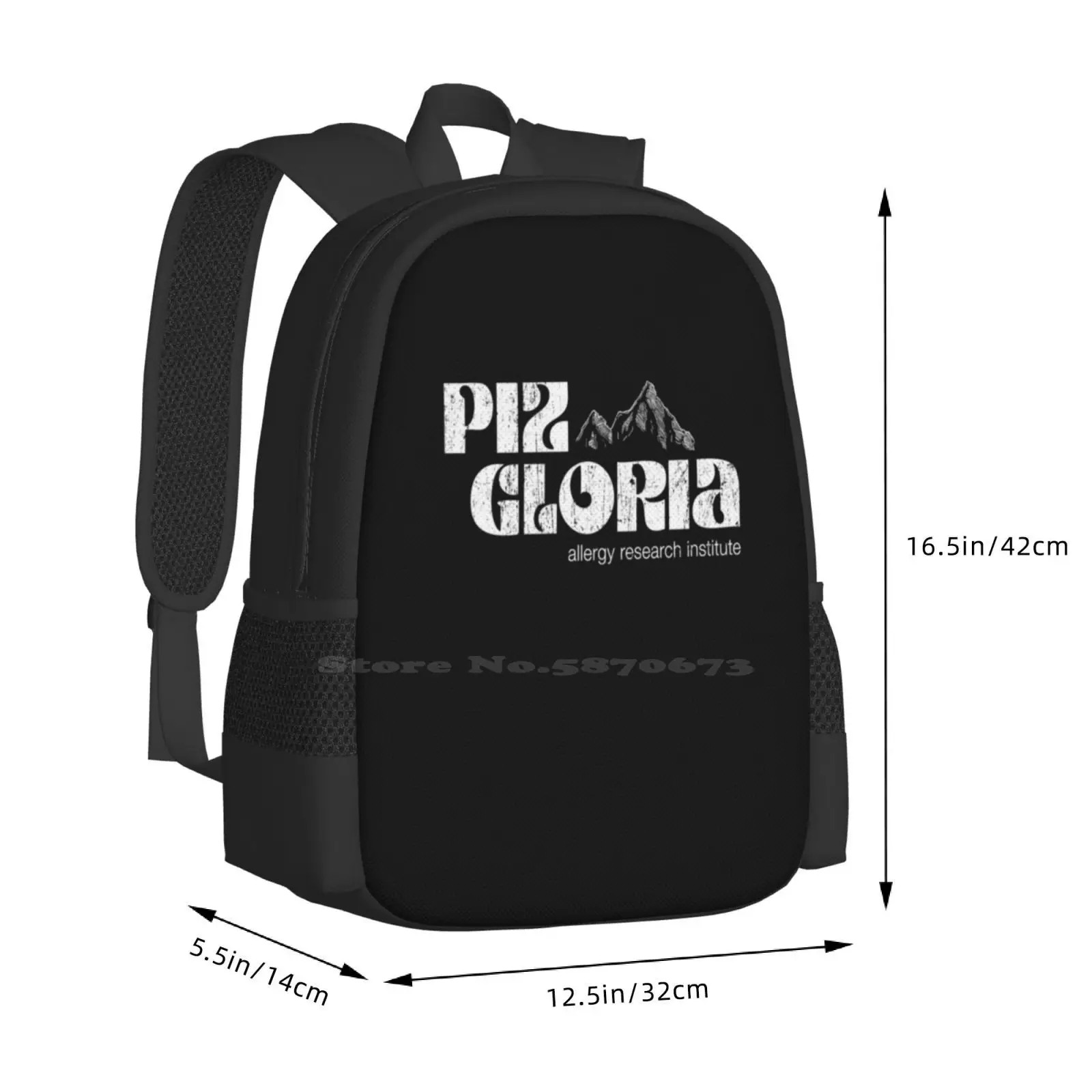 Essential Piz Gloria Allergies Rearch Institute ( Worn Look ) Pattern Design Bagpack School Bags Essential Piz Gloria Allergies