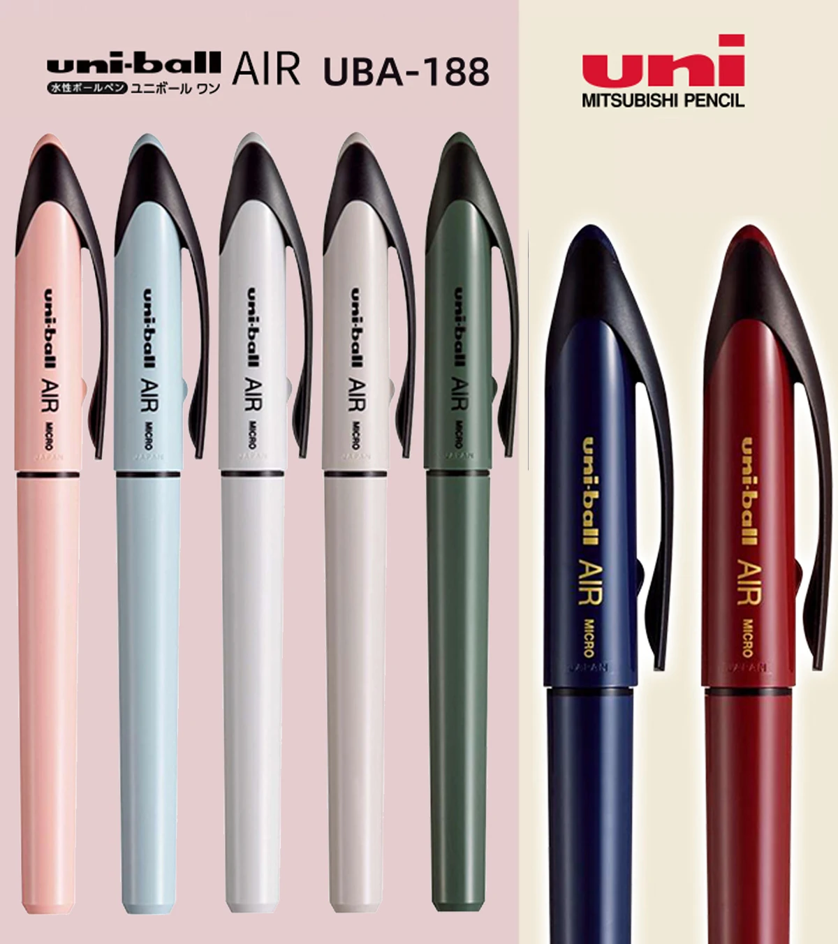 

UNI UBA-188 Uni Ball Air Black Technology Straight Liquid Gel Pen 0.5/0.7mm Free Control Ink Office Signature Calligraphy Pen