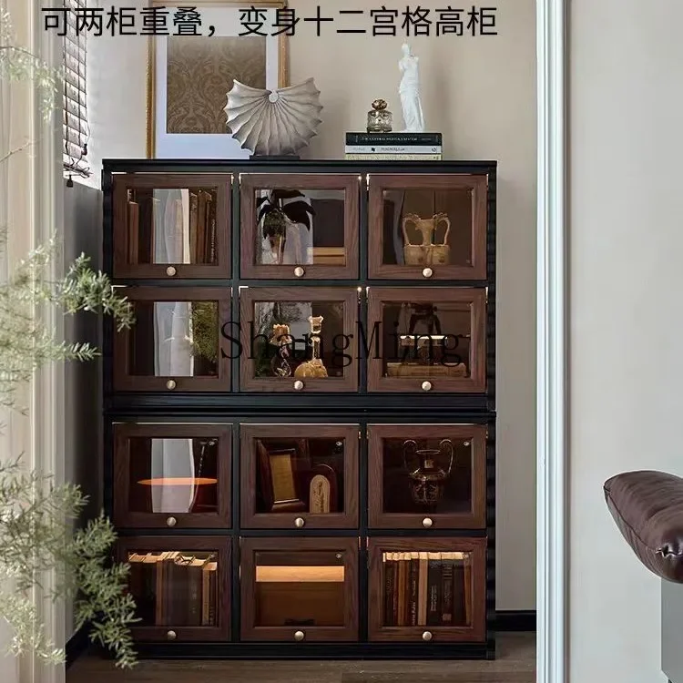 

SM module combined cabinet solid wood carmen living room new Chinese TV medieval bedside table storage
