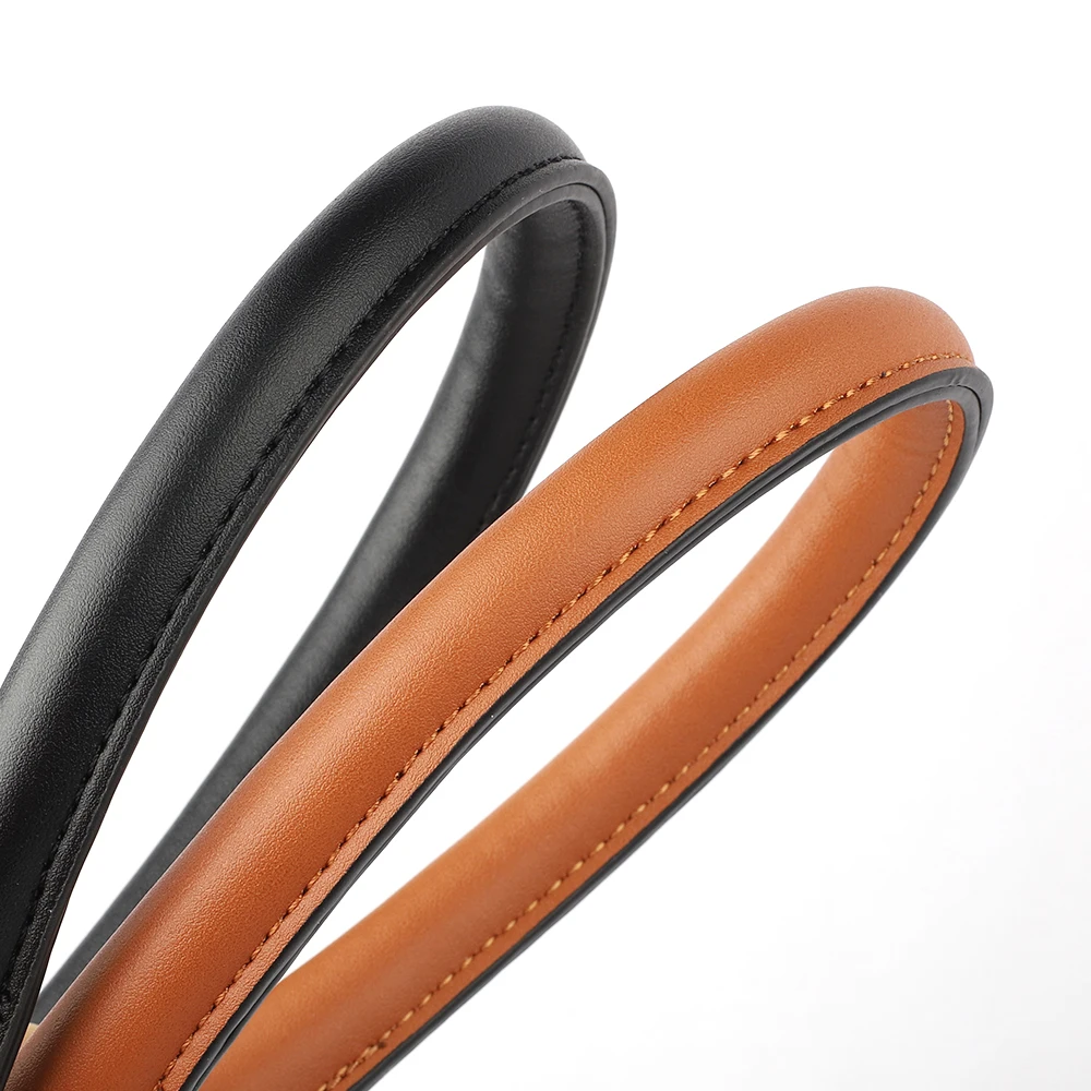 2PCS Bag Straps Synthetic Leather DIY Handmade Handles Black Brown Replacement Strap for Crossbody Shoulder Handbag Handle 53cm