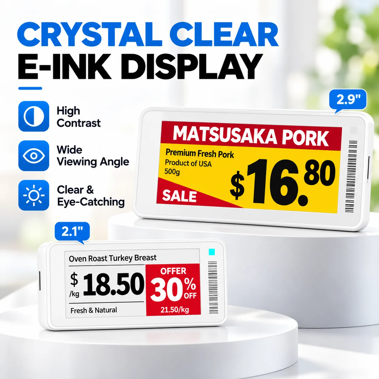 Electronic Shelf Label ESL 2.1 2.9 Inch E-Ink Digital Price Tag Bluetooth Compatible Smart Retail Supermarket Electronic Price
