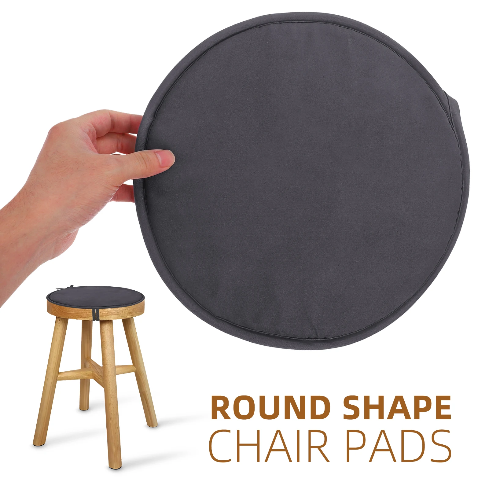 

Thickened Cushions Chair Dining Room Mat Round Household Dark Grey Purple Office Sofa Car Pillow Premium Sponge Round for Home