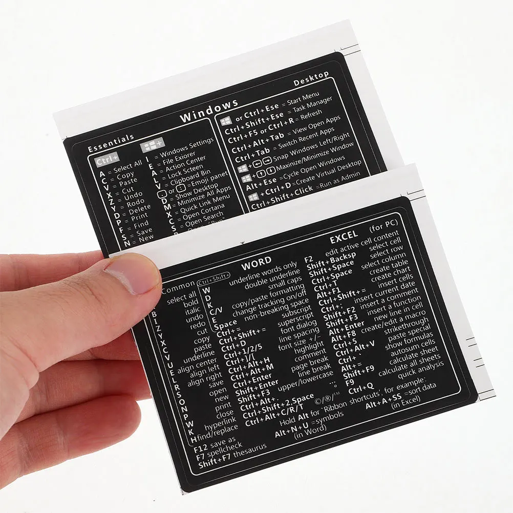 

10Pcs Keyboard Shortcut Stickers Laminated Vinyl Universal Fit Removable Custom Laptop Decals for Students Professionals