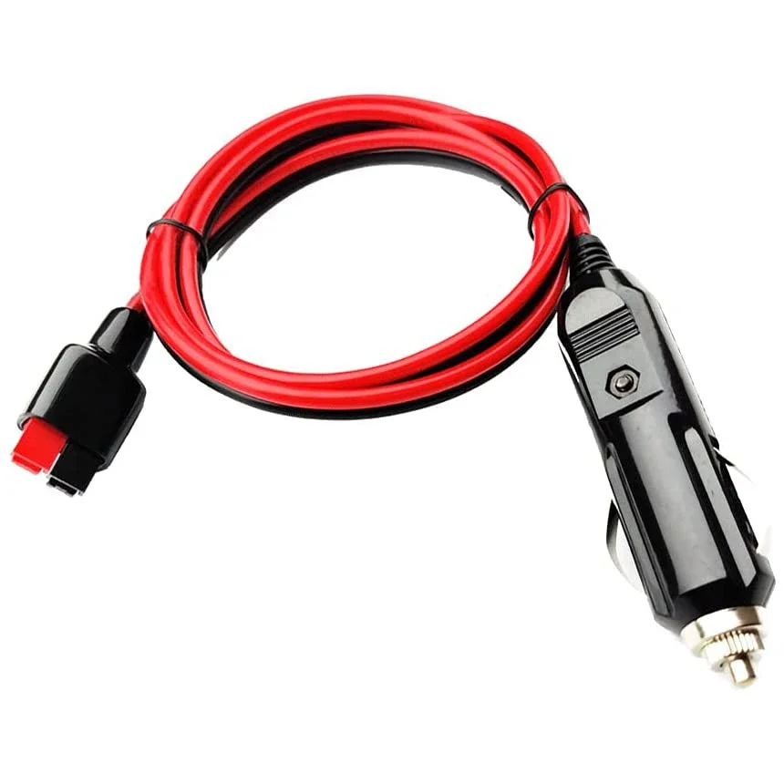 Car Cigarette Lighter Plug with 15A Fuse 95cm 14AWG Extension Cable Adapter Compatible with 30A PowerPole Port
