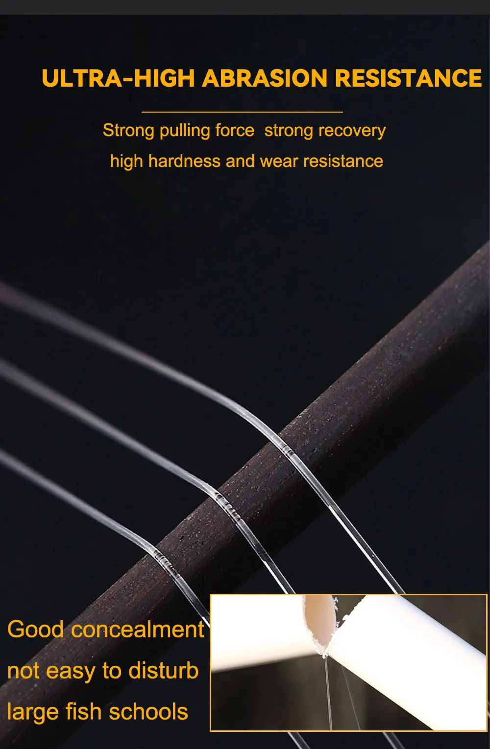 NGB Angelschnur 50M 100% Fluorocarbon Angelschnüre 5,5-62,7LB Kohlefaser-Vorfachschnur Fliegenschnur Schnell Sinkende Karpfenschnur – Detail 3